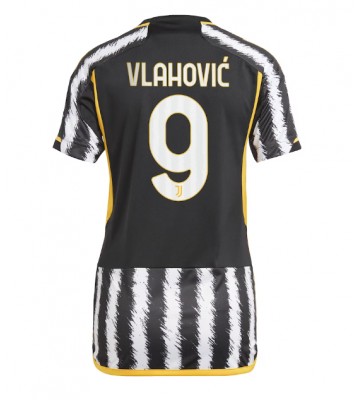 Juventus Dusan Vlahovic #9 Replica Home Stadium Shirt for Women 2023-24 Short Sleeve